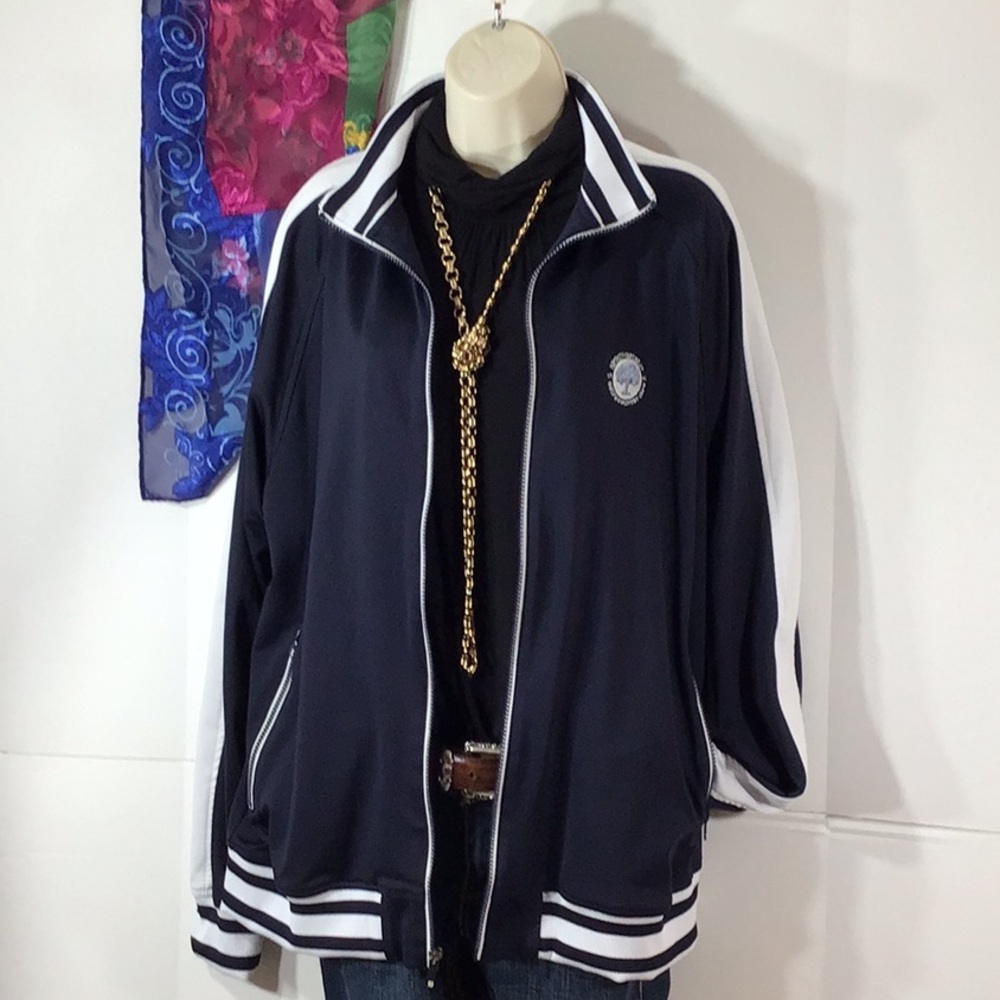 Footjoy navy/white unisex zip front jacket L